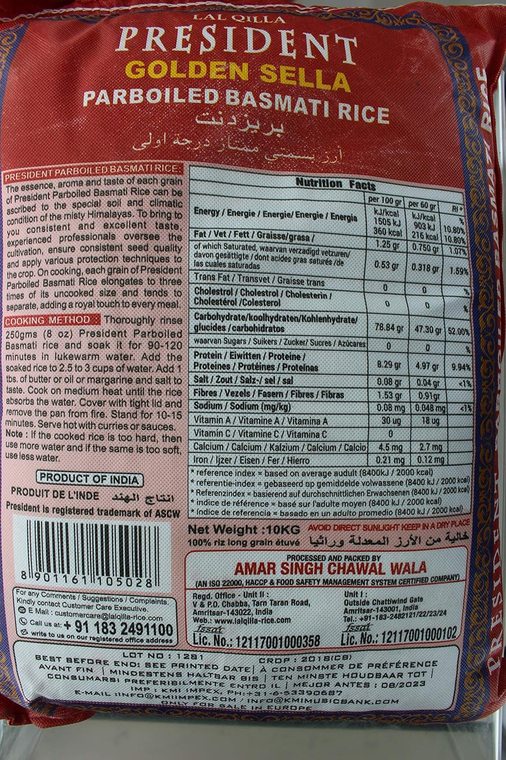 Prezident – ​​Golden Sella Basmati Rice, (1 X 10 KG)