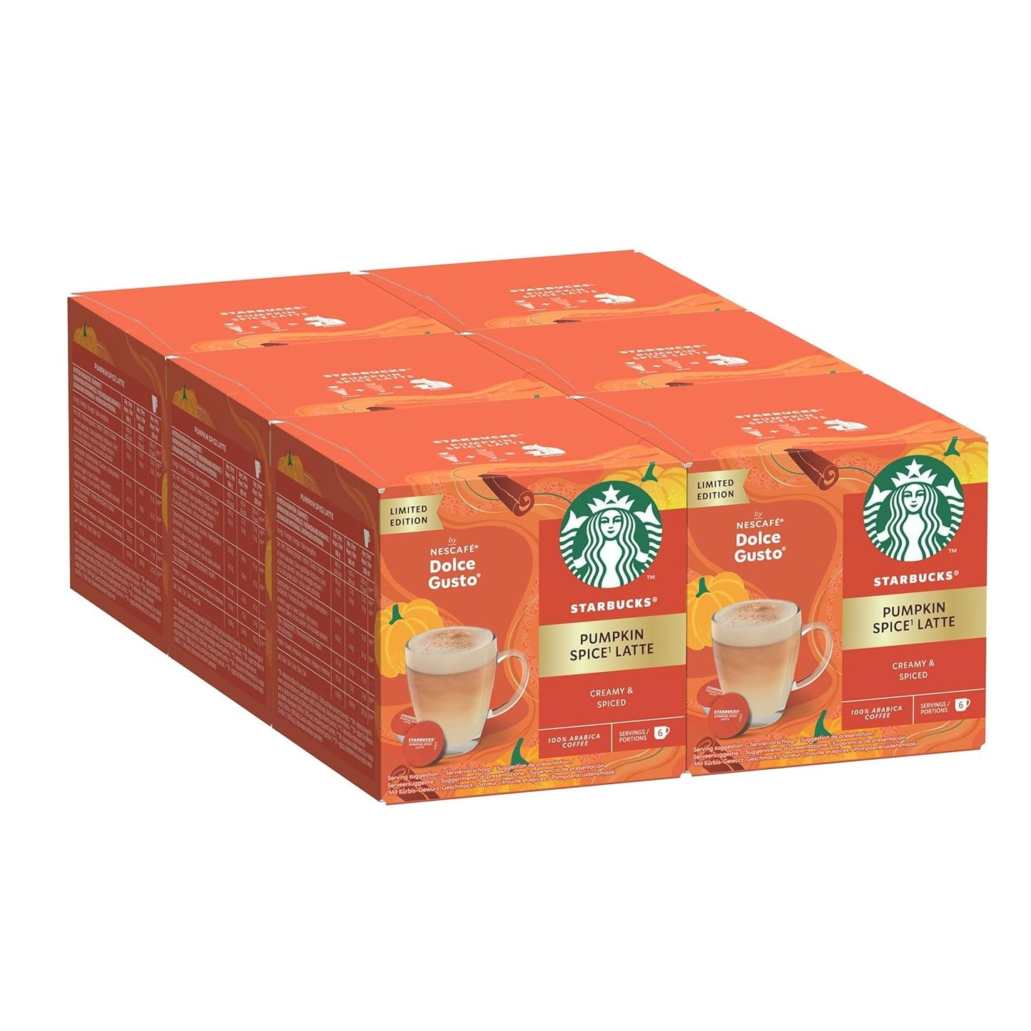 STARBUCKS Pumpkin Spice Latte od Nescafé Dolce Gusto, Dunkle Röstung, Kaffeekapseln 6 x 12 (72 kapslí)