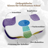 Wellsync Neck Polštář Ergonomický Polštář Paměťová pěna Polštář Ortopedický Polštář pro postranní spáče Zádový spánek Bolesti žaludku Bílá Šedá Krční ortopedické polštáře Naty Shop