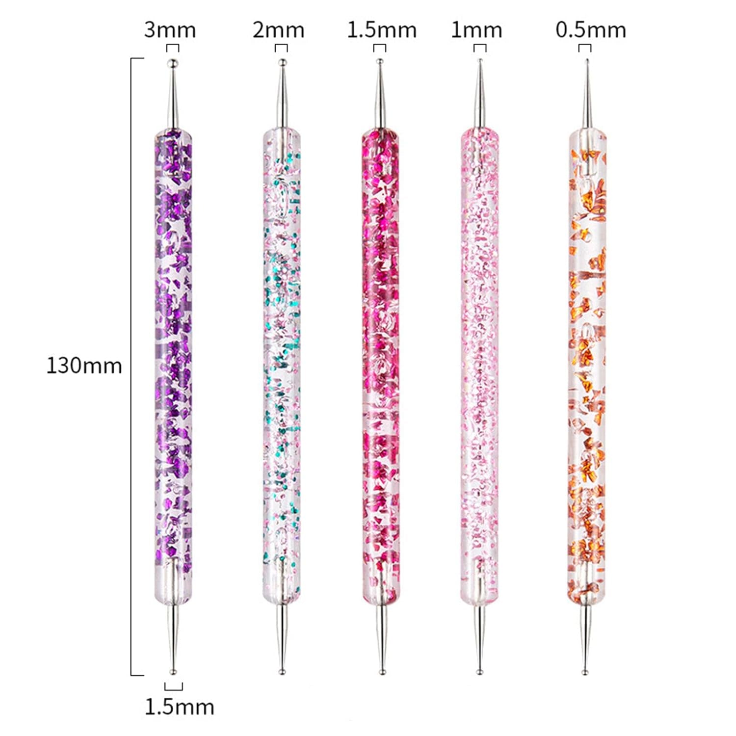 31 Stück Professionelle Nagel Pinsel Set, Nagelpinsel s dvojitým zakončením, Pinsel Für Gelnägel, Akrylové pero na zdobení nehtů, Nail Art Dotting Tools, Nail Brush Für DIY Nagelkunst Salon Design