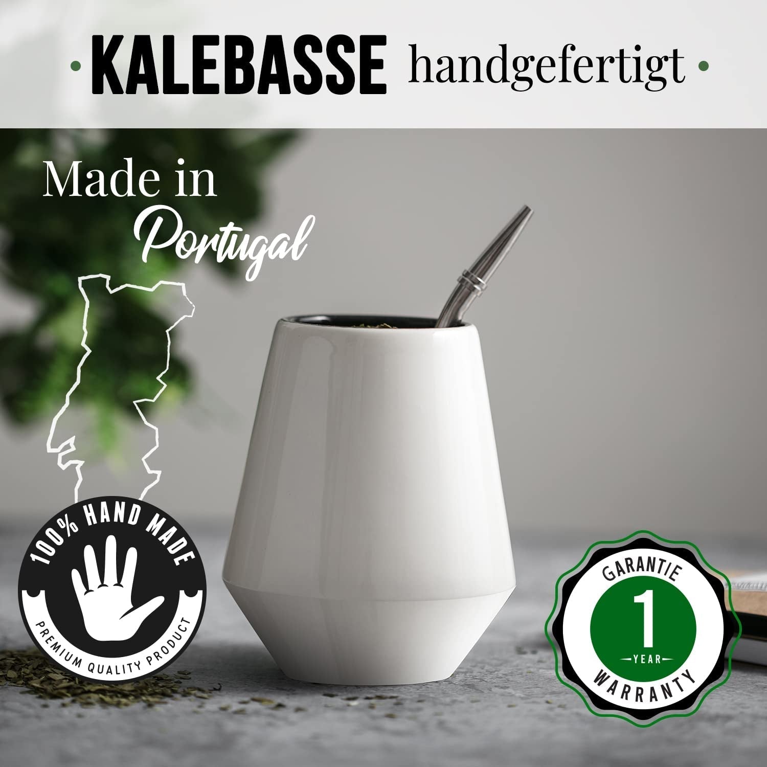 ČAJOVÁ SADA ORIGEENS MATE S portugalským šálkem maté, bombillou a BIO čajem Yerba Mate - Originální dárková sada