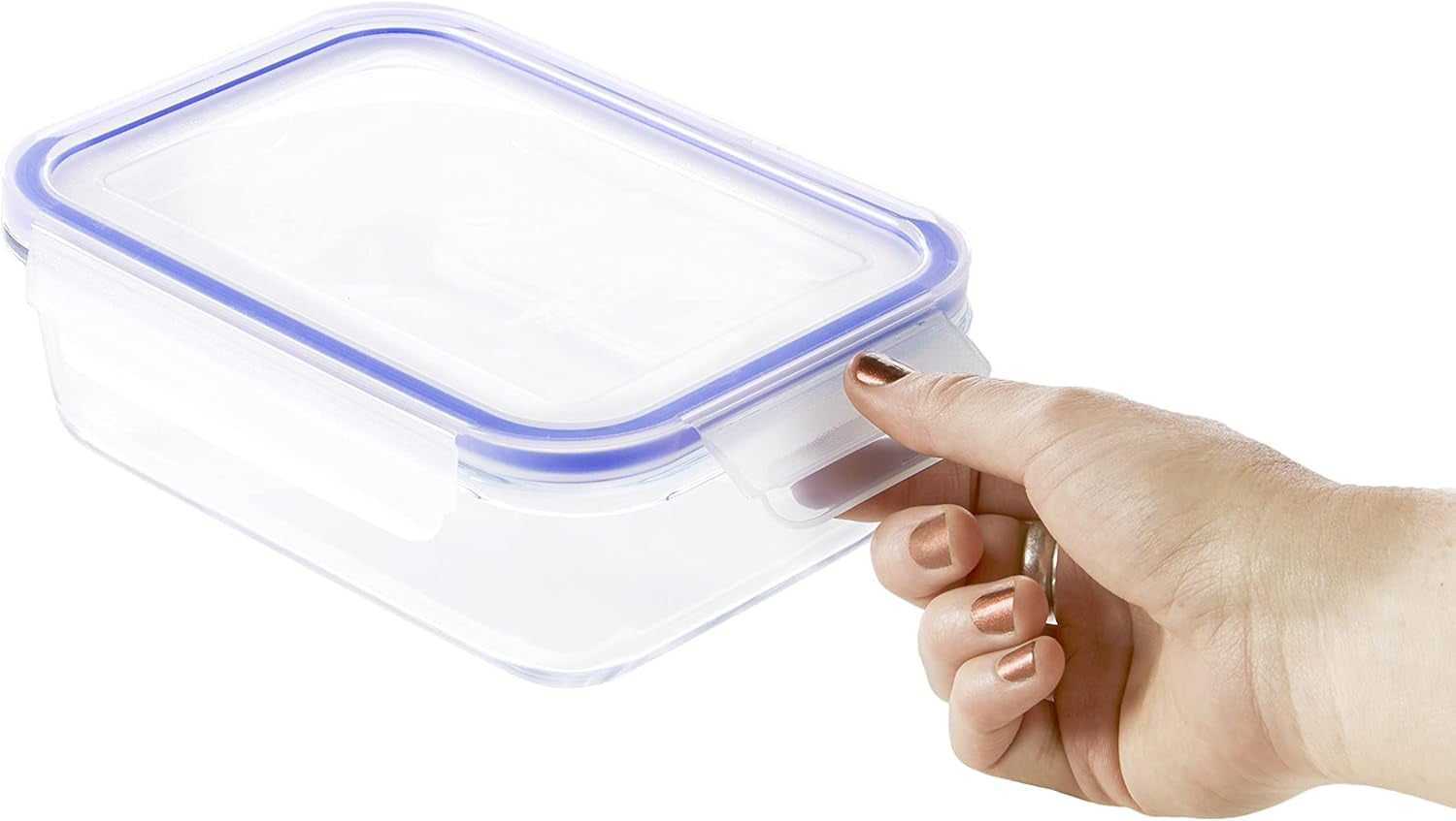 Amazon Basics Skleněné dózy na potraviny s víkem Balení 20 (10 dóz + 10 víček) BPA Free Clear Blue Box na skladování potravin Naty Shop