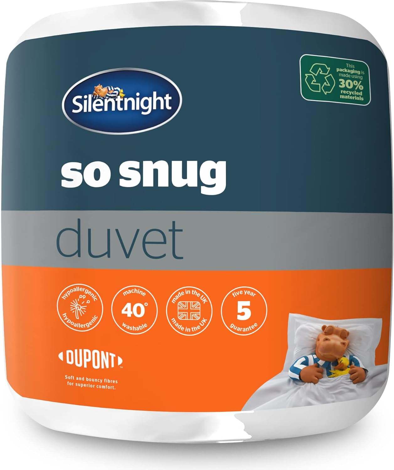 Silentnight tak Snug 534222GE Comforter King Size 15 Tog Hřejivý Útulný Tlustý Hypoalergenní pratelný v pračce Bílé King Size Postel Přikrývky a přikrývky Naty Shop King Size 15 Tog