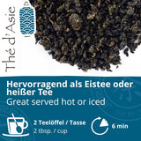 Khla - Bio Oolong Tea 100 G - Modrý čaj - Přírodní sypaný čaj - Organický asijský čaj - Sypaný a řezaný - Bylinný a louhovaný čaj - Z Číny
