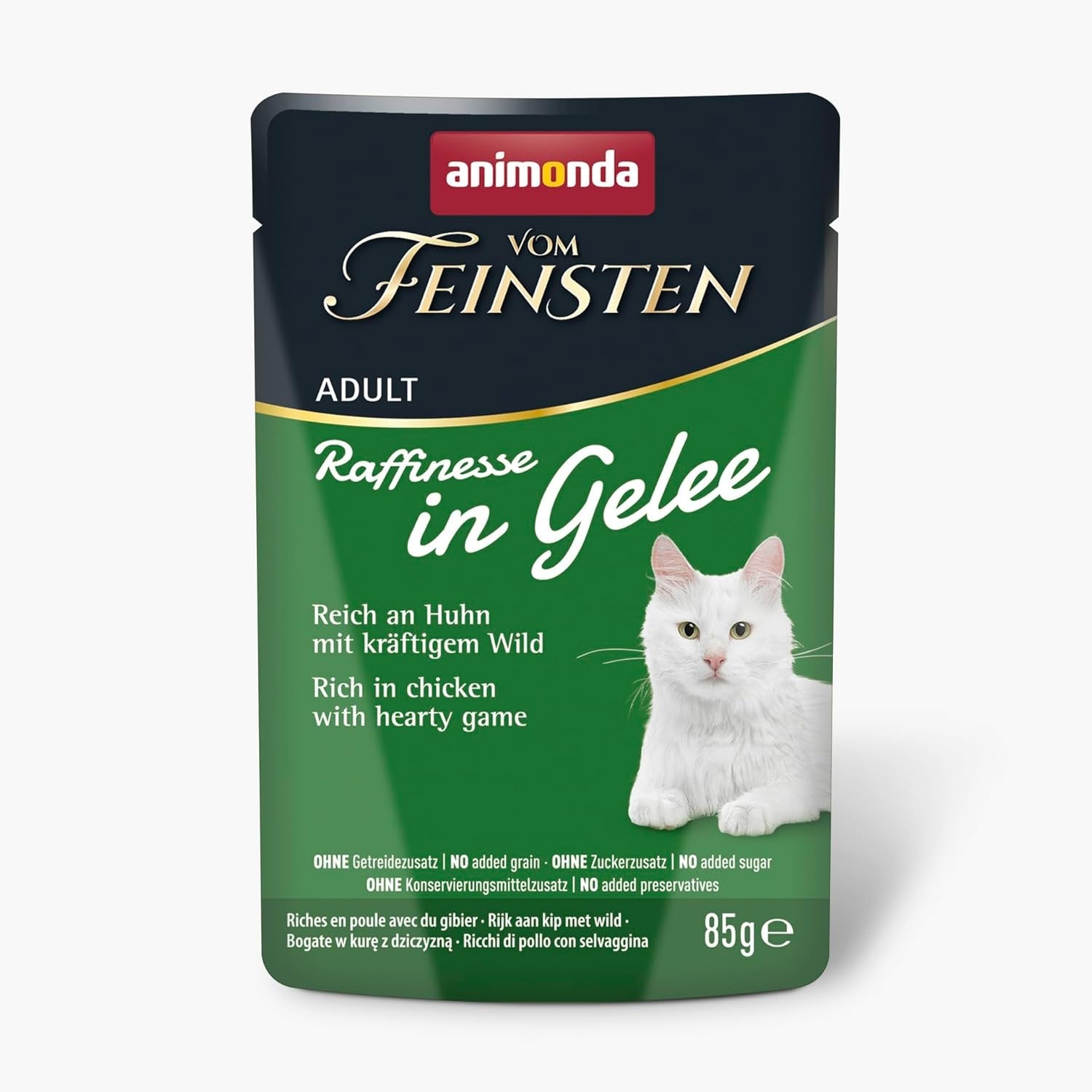 animonda Vom Feinsten Adult Raffinesse Katzenfutter in Gelee, Mixpack vom Land (12 x 85 g), Nassfutter s taurinem a vitamínem D3, bez Zusatz von Zucker, Soja und Getreide