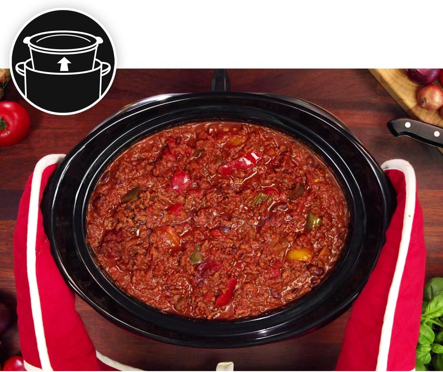 Crockpot, pomalý hrnec elektronický, 5,7 l (5-6 osob) pomalý hrnec Naty Shop