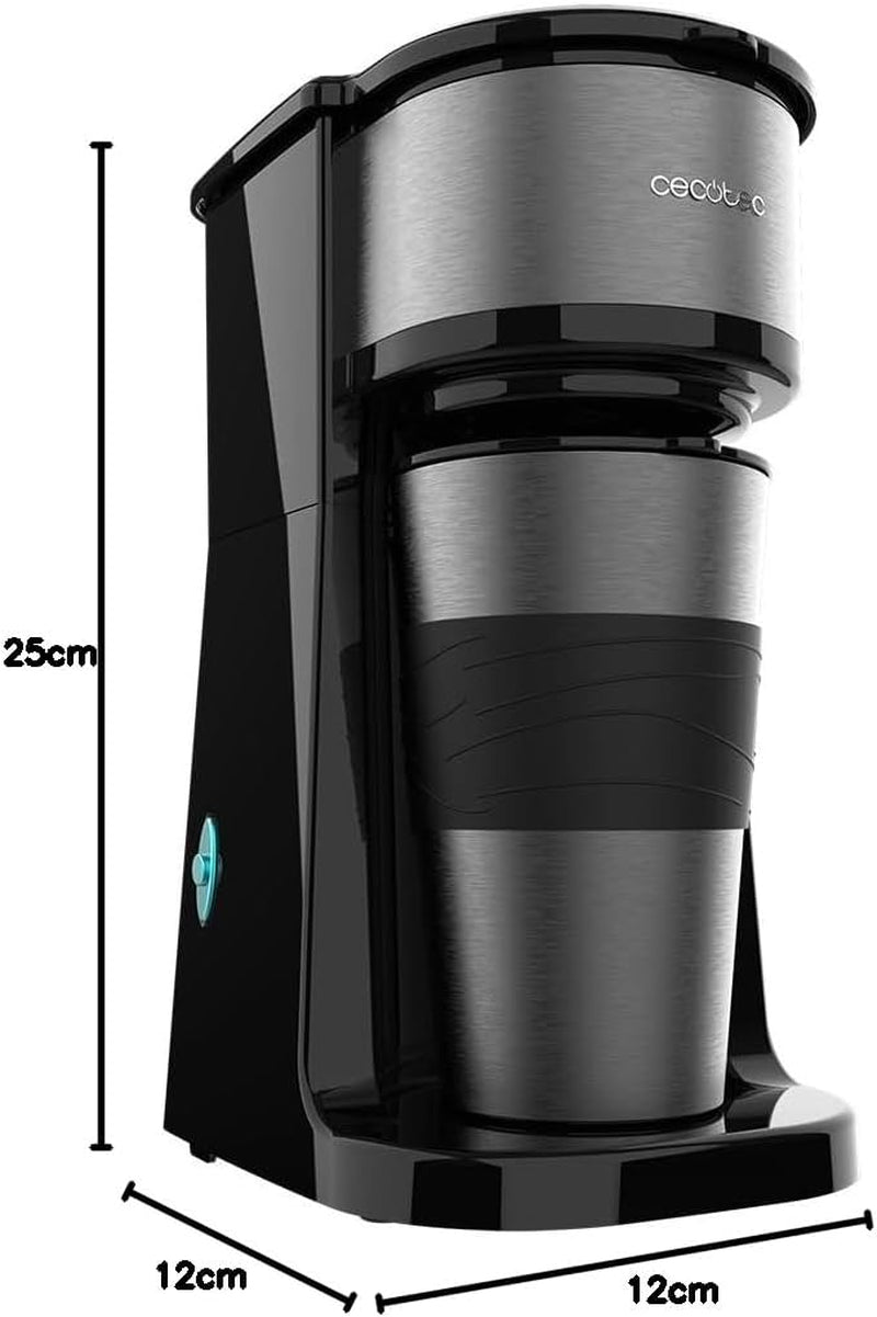 Espresso Cecotec Coffee 66 Drop & Go s termo karafou, 700 W, objem 420 ml, utěsněný výtok, permanentní nebo papírový filtr, funkce automatického vypnutí, nádoba s okénkem