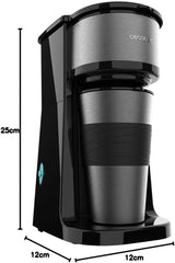 Espresso Cecotec Coffee 66 Drop & Go s termo karafou, 700 W, objem 420 ml, utěsněný výtok, permanentní nebo papírový filtr, funkce automatického vypnutí, nádoba s okénkem