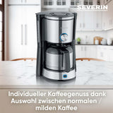 Espresso kávovar SEVERIN "TypeSwitch" s termální karafou, AromaSwitch pro výběr mezi 2 spařovacími profily, kávovar až na 10 šálků, 1000W, broušená nerez-černá, KA 4845