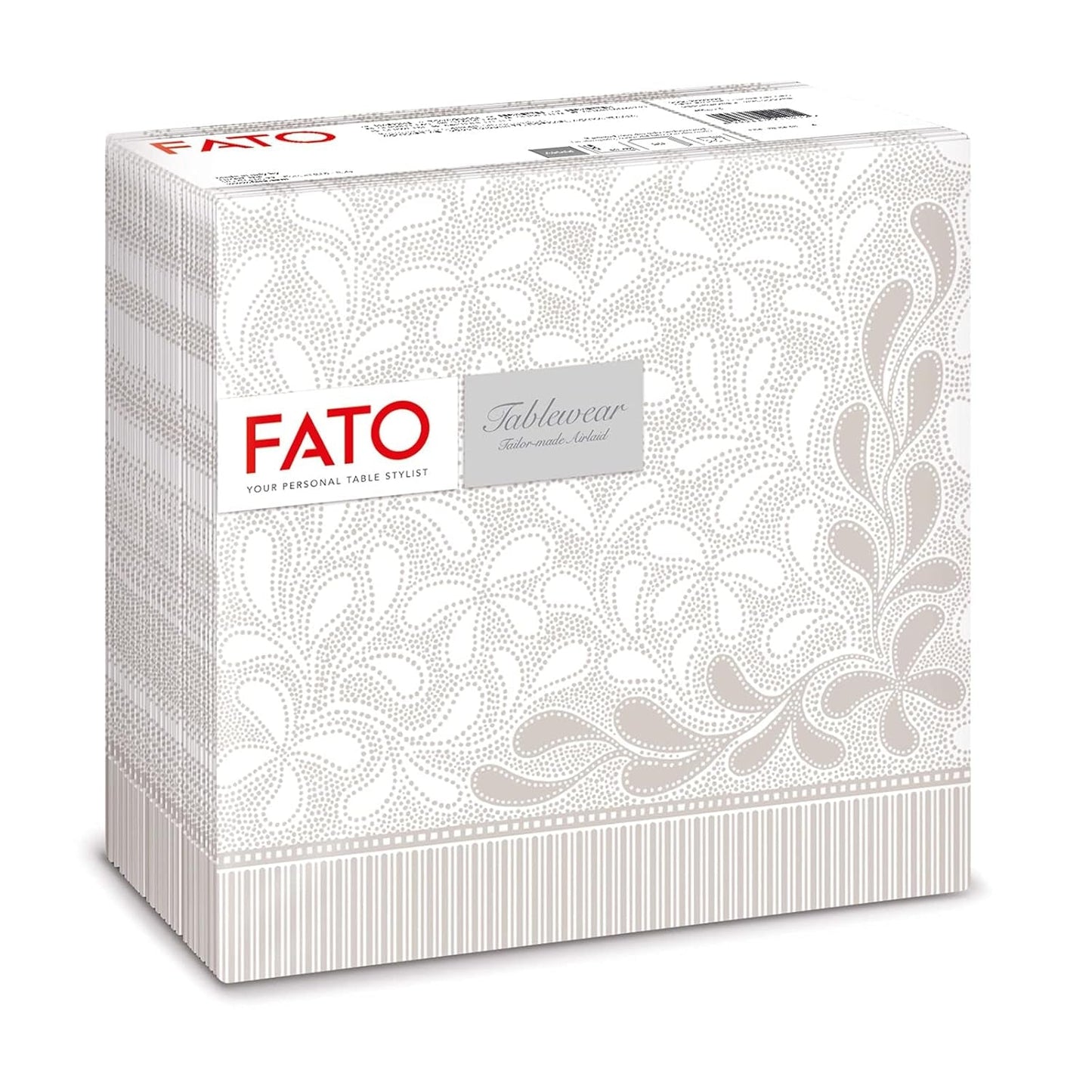 Fato - Suché papírové ubrousky, vzduchem kladené, textilní efekt, balení 50 ks ubrousků, 40X40 složené na 4 formáty, dekor Tropicana