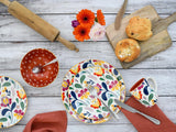 CreaTable, 17407, Folklore Series, 16dílná sada nádobí pro 4, Porcelánová kombinovaná služba, Vhodné do myčky a mikrovlnné trouby, Kvalitní výroba