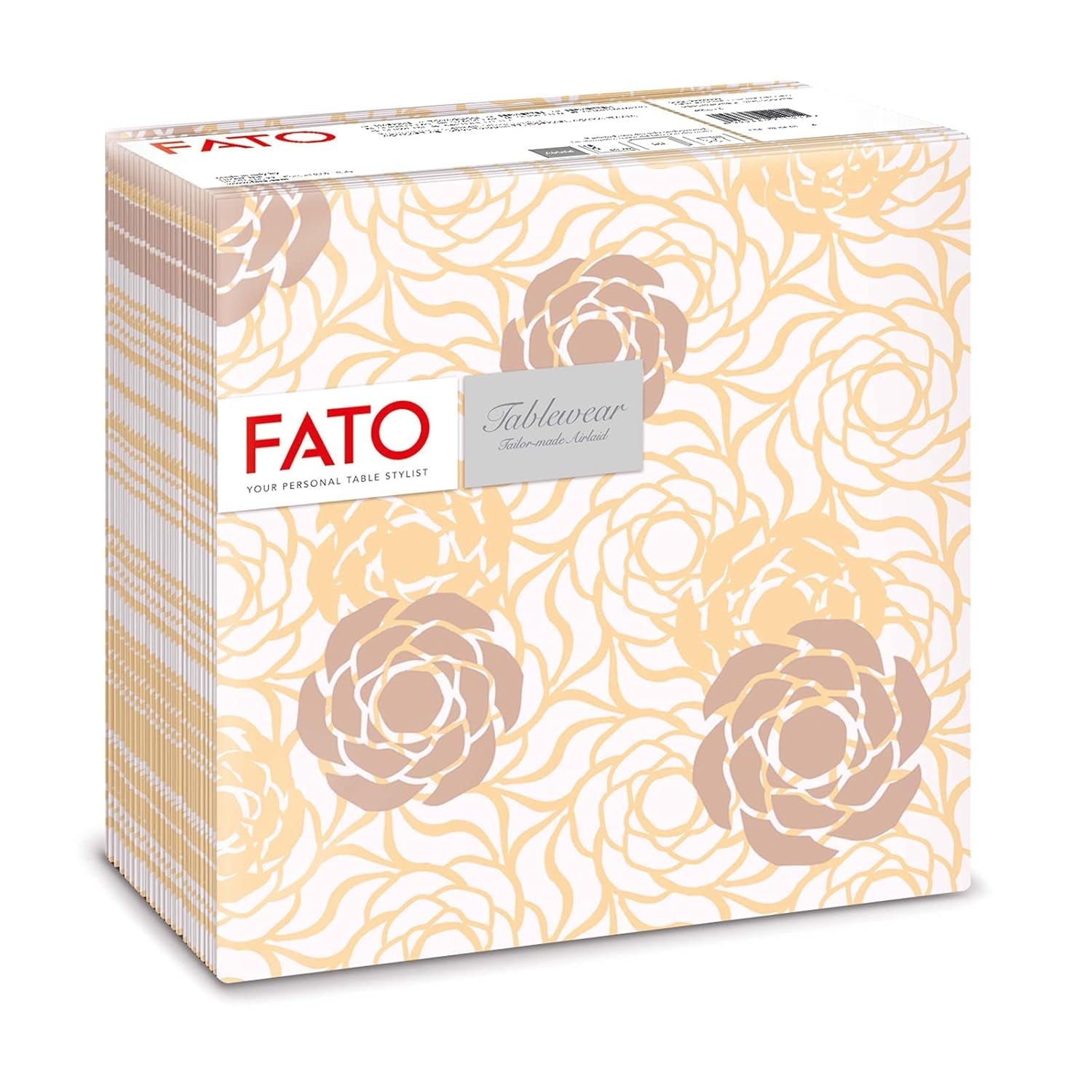 Fato - Suché papírové ubrousky, vzduchem kladené, textilní efekt, balení 50 ks ubrousků, 40X40 složené na 4 formáty, dekor Tropicana