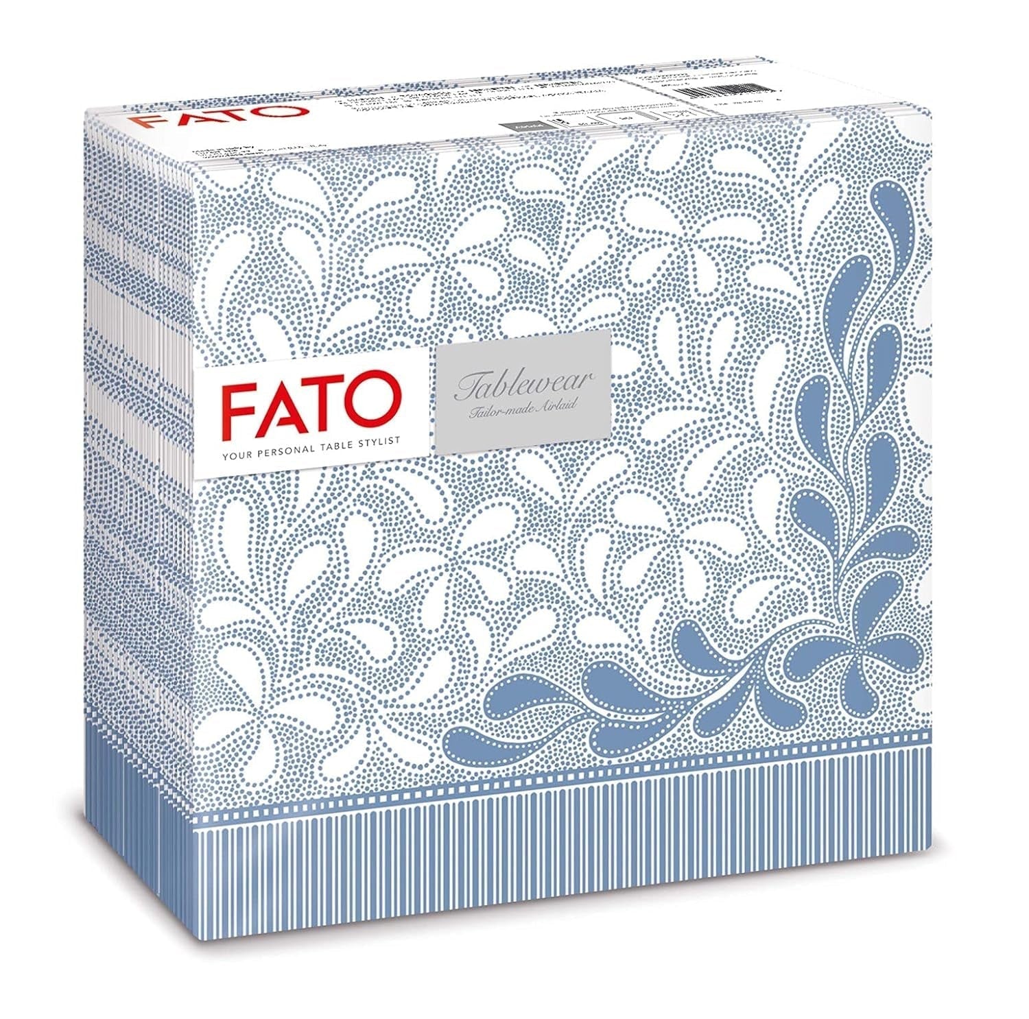 Fato - Suché papírové ubrousky, vzduchem kladené, textilní efekt, balení 50 ks ubrousků, 40X40 složené na 4 formáty, dekor Tropicana