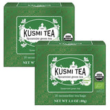 Kusmi Tea - Balení 2 ks - Jasmínový zelený čaj - Bio Jasmínová směs zeleného čaje - 100% Bio zelený čaj - Lze konzumovat teplý i studený - 2X20 čajových sáčků