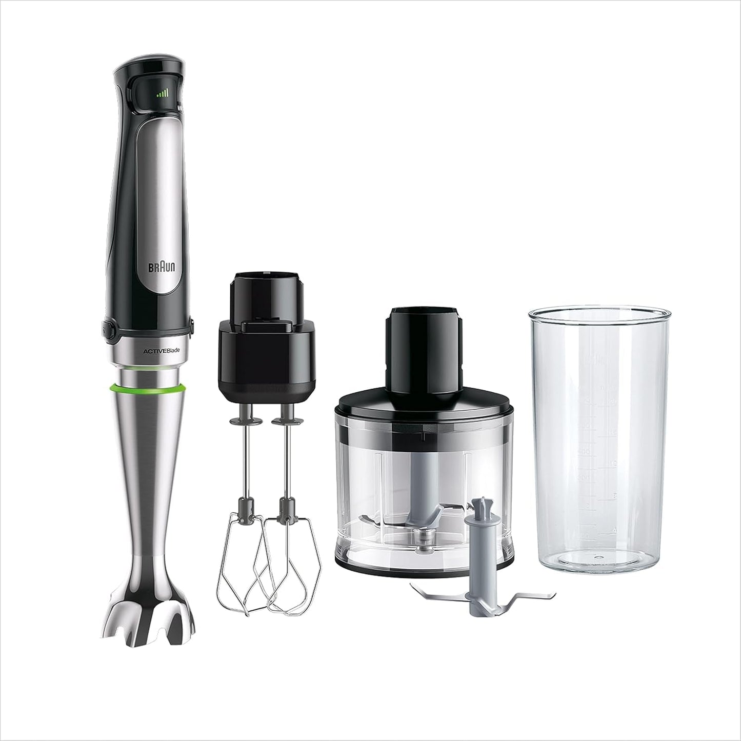 Braun Homehold Hogar Multiquick 7 Mixer, Spritzschutz, Spülmaschinenfest, Bpa-Frei, 600 Ml, Zerkleinerer 500 Ml, Eisklinge, MQ 7035XBI, 1000 W, MQ7035XBI Kuchyně Naty Shop 4 ZuXBI 3 Příslušenství