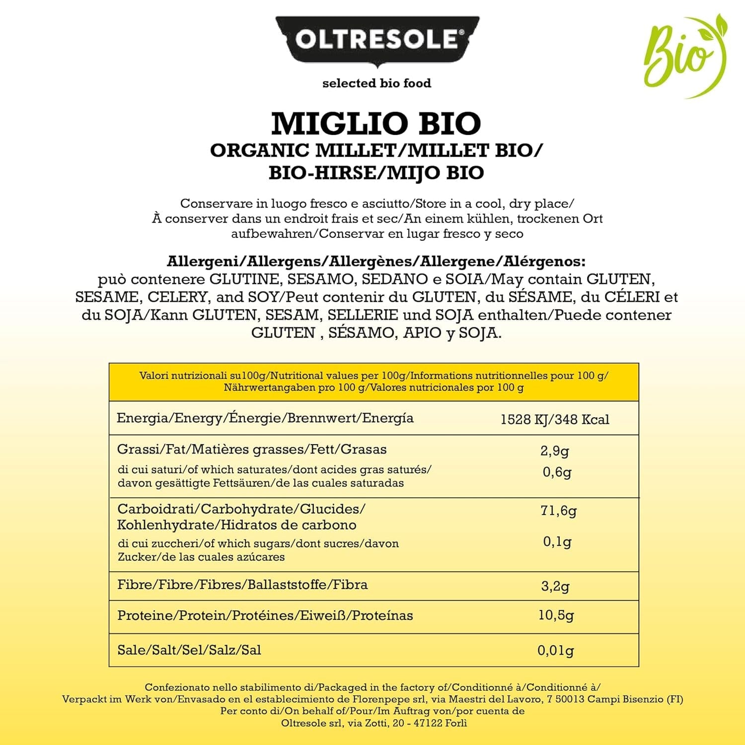 Bio proso 1 kg, bio zrna bohatá na vlákninu a minerály, žluté proso ke konzumaci, ideální balení pro rodinu