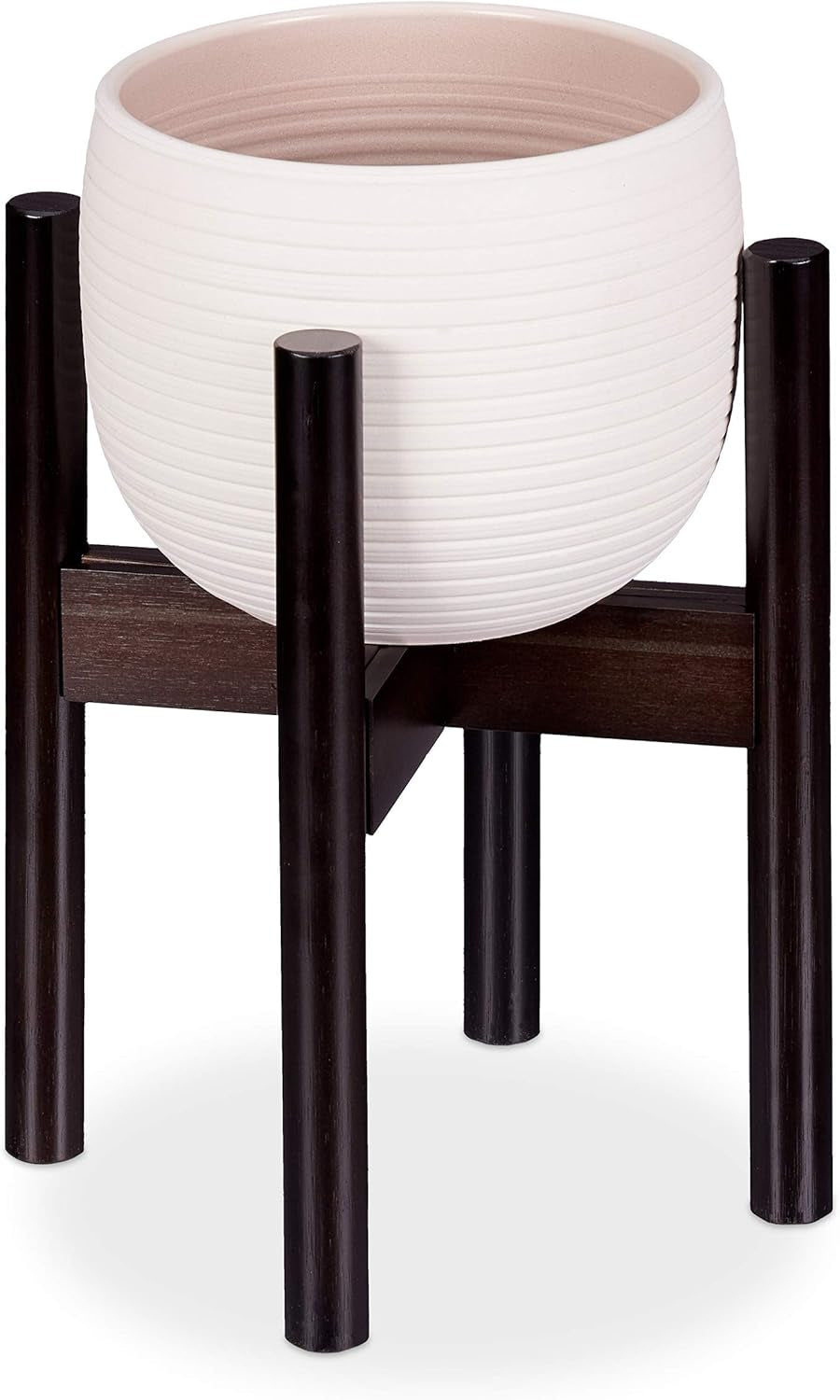 Relaxdays Bamboo stojan na květiny, individuálně nastavitelný, pro květináče do 32 cm, stojan na rostliny, V: 35,5 cm, hnědý, 1 kus 10028823