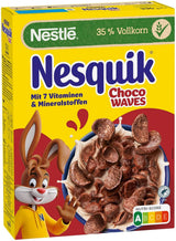 Nesquik Choco Waves, křupavá snídaně s čokoládovými vlnami, 330 gramů Cereals Naty Shop