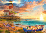 Schmidt Spiele 59765 Západ slunce v Lighthouse Bay, skládačka 1000 dílků, barevné Puzzle Naty Shop