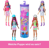 Panenka Barbie Color Reveal a doplňky se 6 překvapeními, řada Disco Star s kovovými třpytkami a topem měnícím barvu (styly se mohou lišit), JCP01, 32 cm