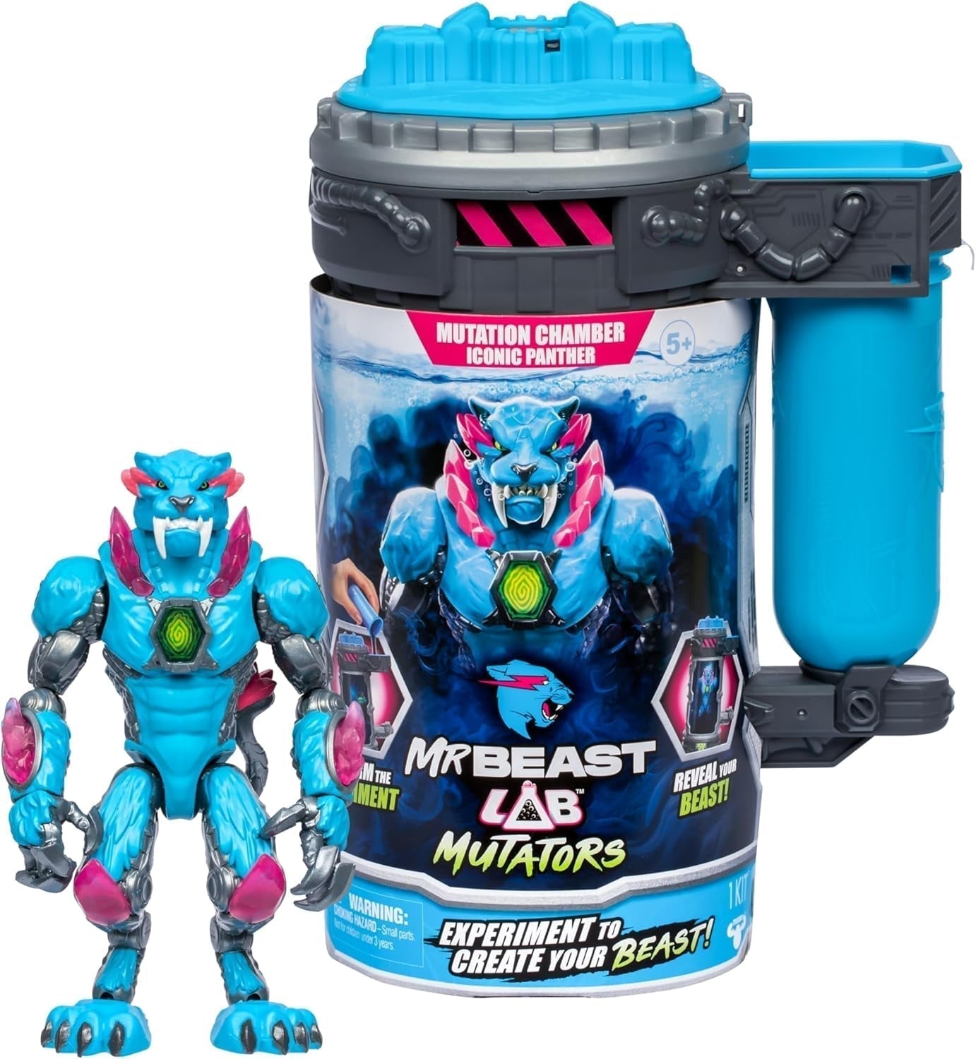 Stěhováci; Přesuňte ultimátní zvíře. Zažijte a vytvořte akční figurku Stealth Panthera z Mrbeasta. 3 ke sbírání, Iconic Panther, Stealth Panther, Metallic Panther Akční figurky Naty Shop Iconic Panther