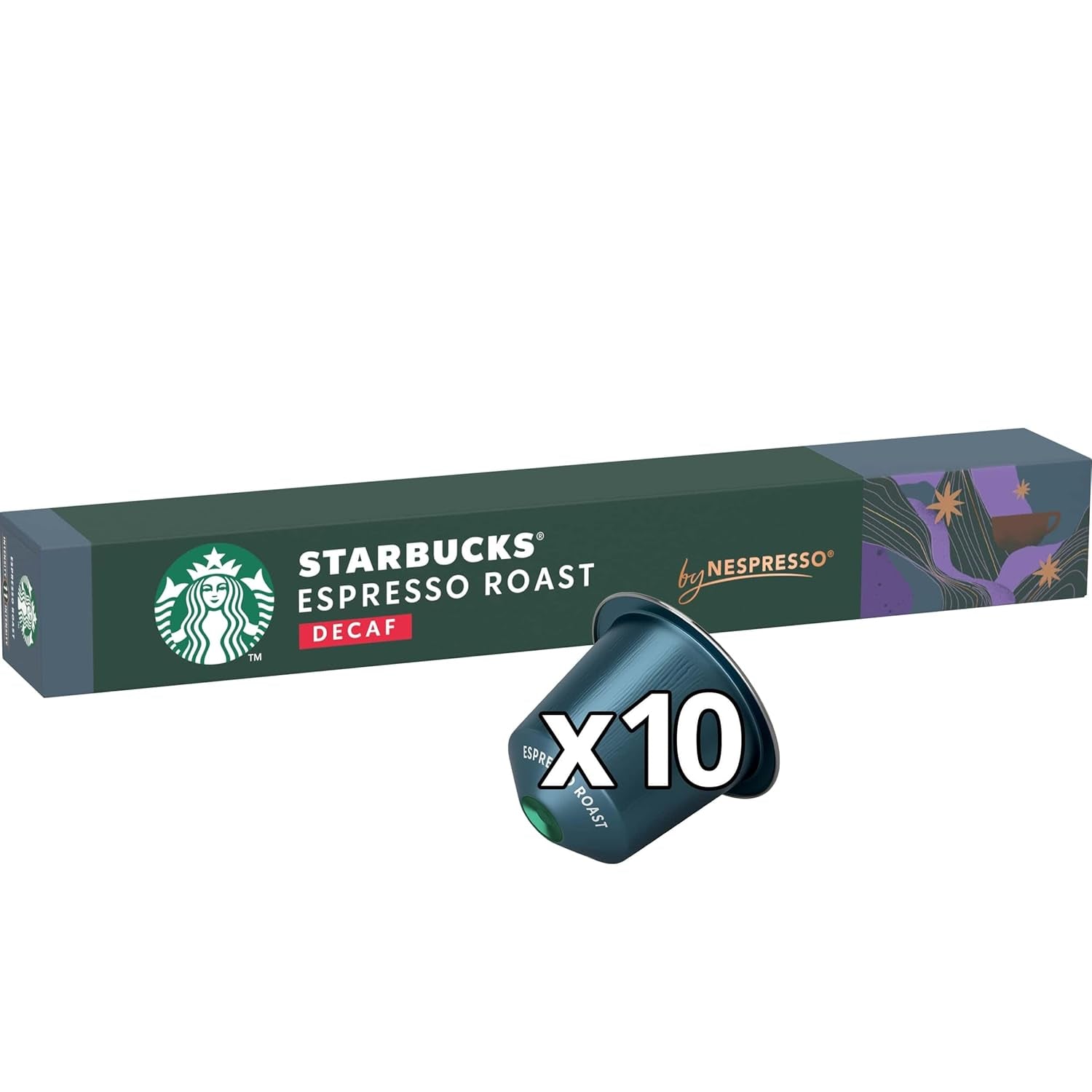 STARBUCKS Espresso Roast Entkoffeiniert od Nespresso, Dunkle Röstung, Kaffeekapseln 10 x 10 (100 Kapseln)