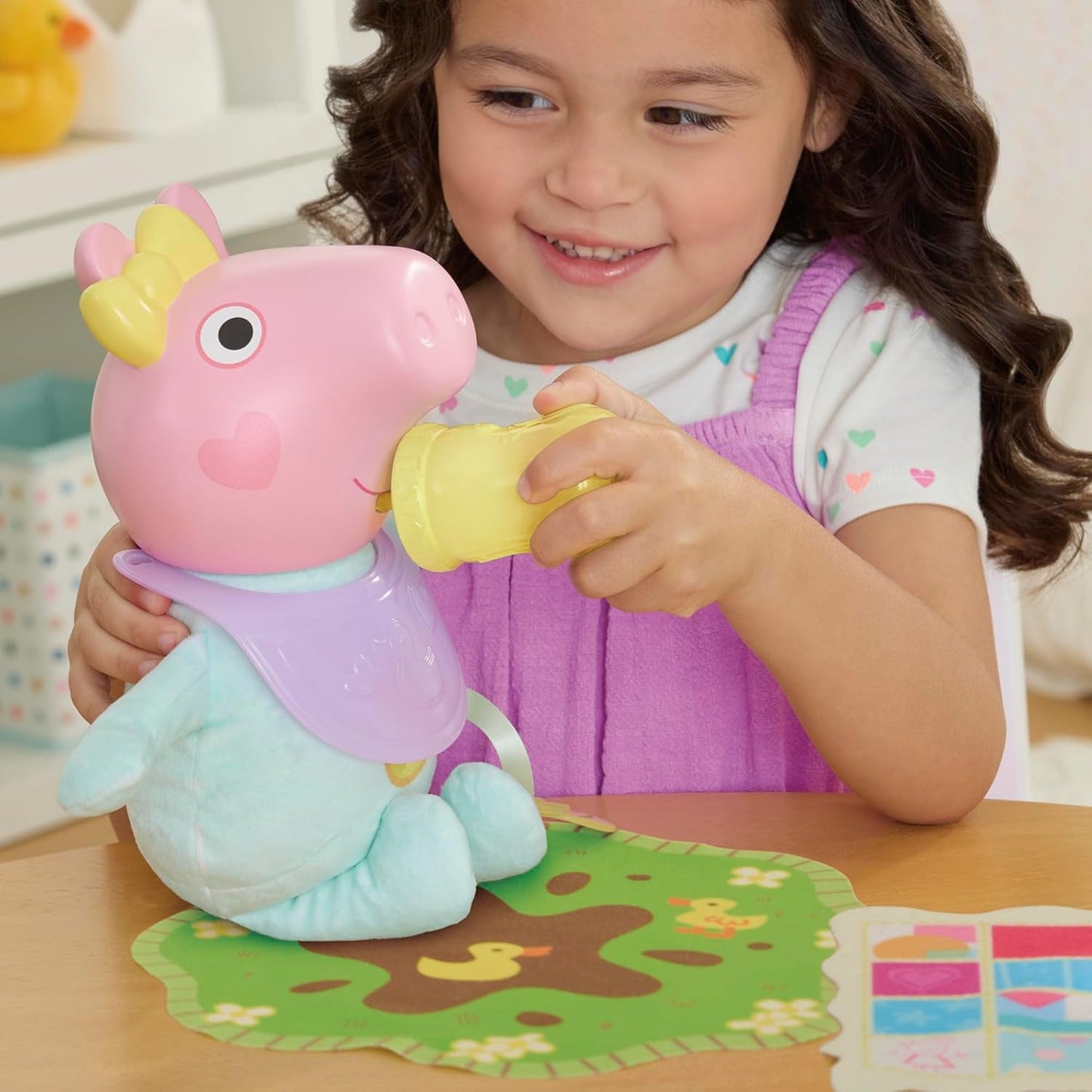 Interaktivní panenka Peppa Pig 28 cm Evie s 20 zvuky a mnoha funkcemi, sada hraček pro děti od 3 let