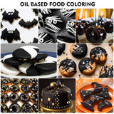 Fettlösliche Lebensmittelfarbe Für Schokolade - 60 ml Ölbasis Lebensmittelfarben Für Fondant, Torten Dekoration, Backen - Flüssige Food Coloring Für Kakaoutter, Buttercream, Kuchen (Schwarz) Naty Shop