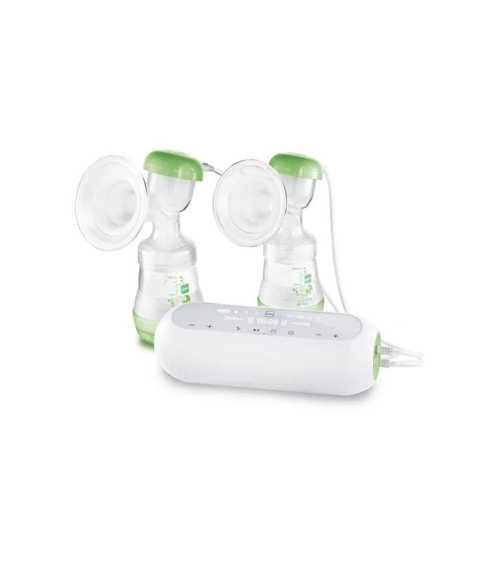 MAM - Elektrische Doppel-Milchpumpe – 2-In-1-Milchpumpe S 9 Intensitätsstufen Und 3 Stunden Akkulaufzeit – 2 Easy Start Antikolikové lahvičky a 2 Vorratsdosen Inkluzivní – Grün Příslušenství Jídlo a kojení Baby Naty Shop