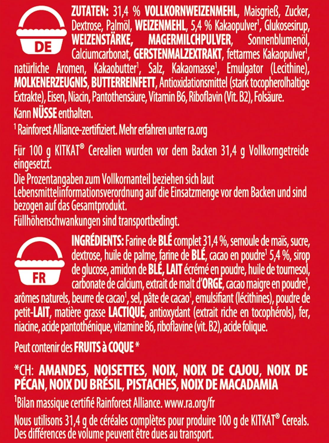 Nestlé cereálie, křupavá snídaňová cereálie s typickou oplatkou a lahodnou čokoládou, 1 balení (1 x 330 g)