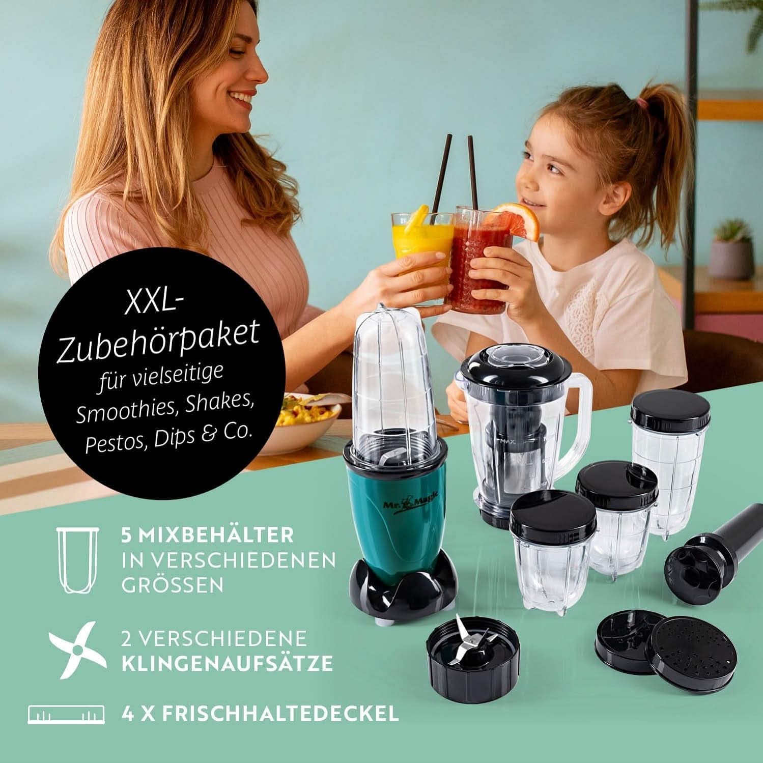 Gourmetmaxx Mr Magic Blender, Smoothie Maker s balíčkem příslušenství Xxl Naty Shop