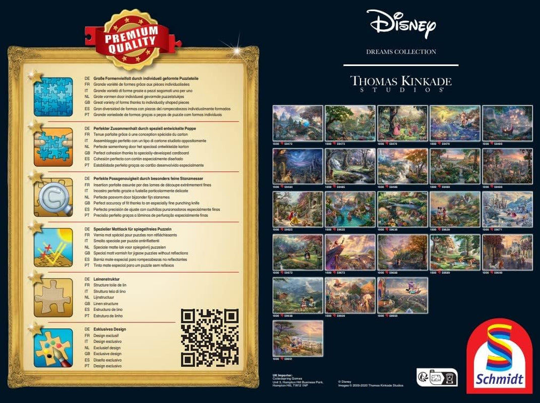 Schmidt Spiele 58030 Thomas Kinkade, Disney, Vaiana, Moana, skládačka 1000 dílků, normální, černá, bílá Puzzle Naty Shop