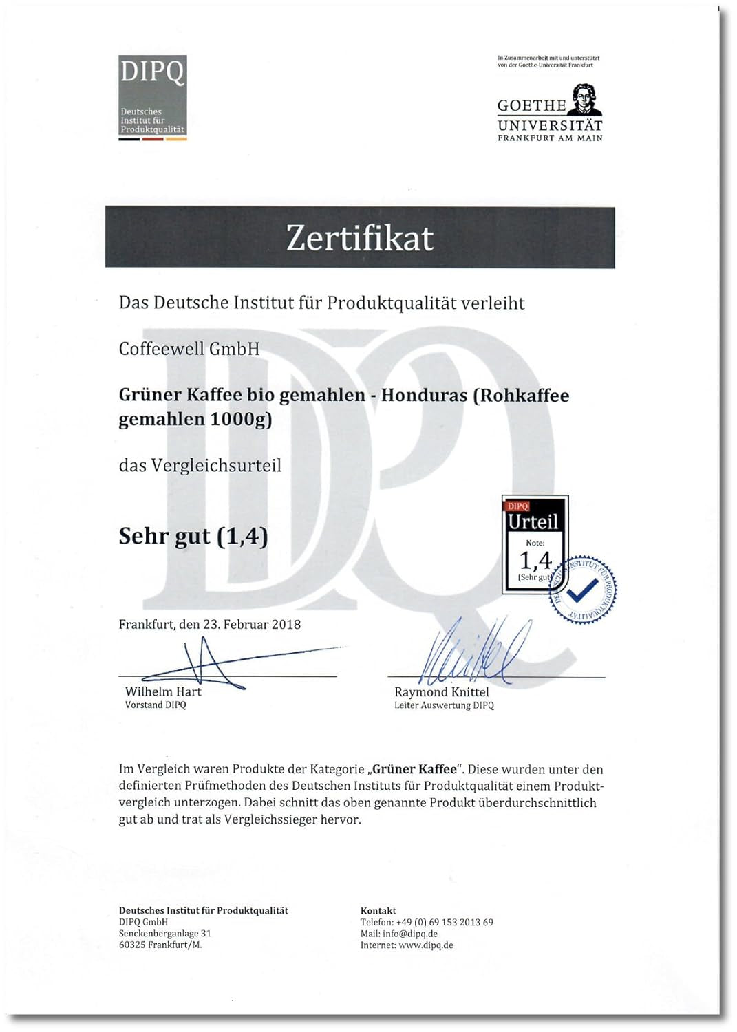 Zelený kaffee bio gemahlen - Honduras (Rohkaffee gemahlen 500 g)