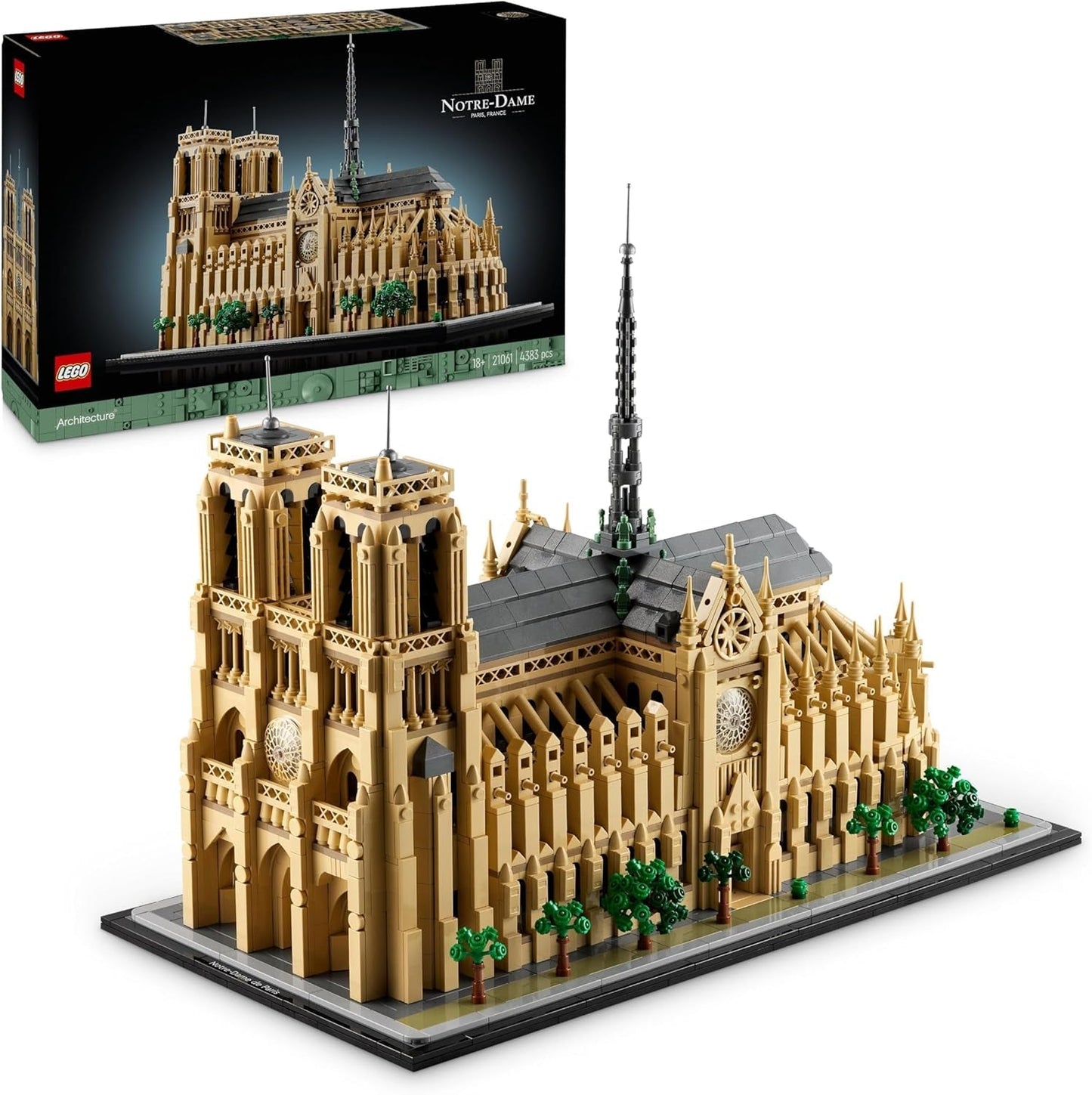 LEGO Architecture Notre-Dame De Paris, sběratelství pro dospělé, francouzský suvenýr, dárek pro ženy, muže, světoběžníky a všechny nadšence historie, architektonický model 21061 Stavebnice Besuche den LEGO-Store Výchozí název