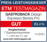Kávovar GASTROBACK s mlýnkem včetně konvičky na mléko, lis a portafiltr z nerezové oceli - Kávovar Barista s napěňovačem mléka - Kávovar s 30 nastaveními mletí