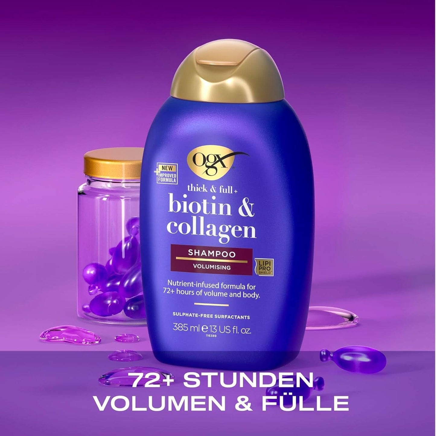 OGX Biotin a kolagen šampon, 385 ml Sprchový kout a koupel Naty Shop