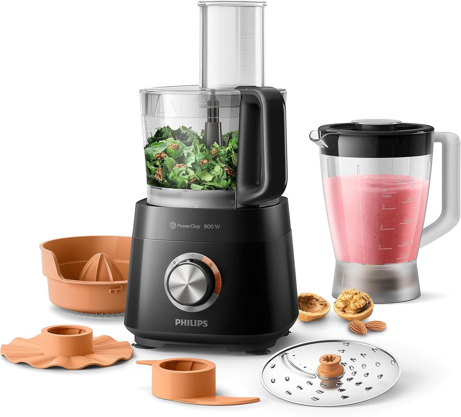Philips Kompaktní kuchyňský stroj – 850 W, 31 funkcí, 2,1-litrový pohon, Powerchop, Edelstahlklinge (HR7530/10) Kuchyně Naty Shop 800 W, 29 funkcí