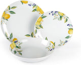 Sada nádobí Excelsa Lemon, 18 kusů, porcelán, bílá/citron