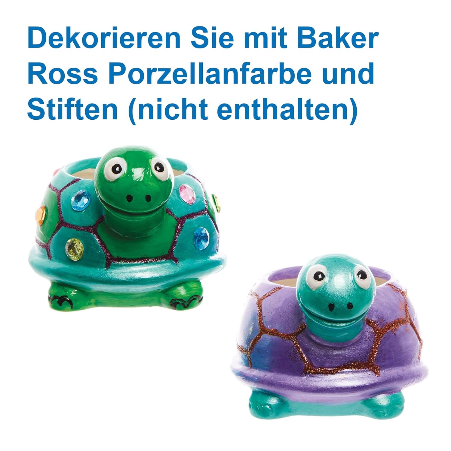 Keramické květináče pro želvy Baker Ross FX594 – balení 2 ks, namalujte si vlastní květináč