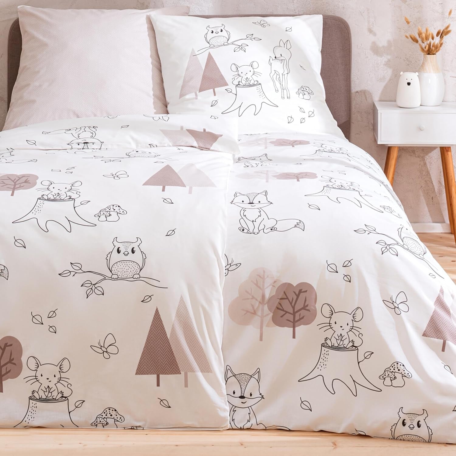 Dětské povlečení, liška, sova a lesní zvířátka, 100% bavlna Povlečení - dětské Naty Shop Lesní zvířátka