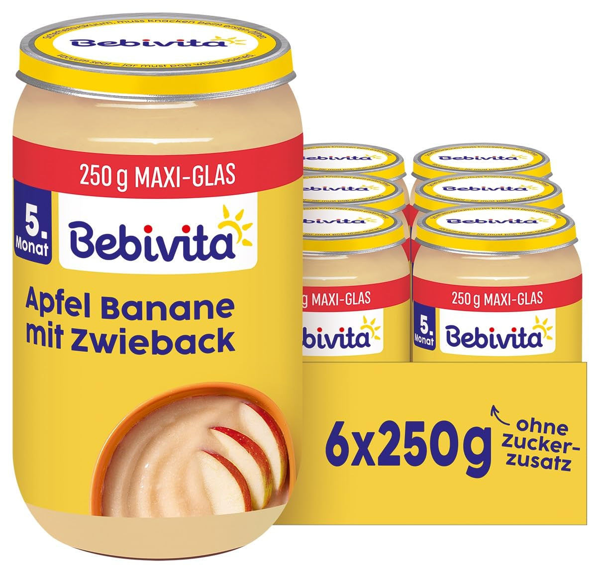 Ovocné a cereální sušenky ve směsi jablka a banánu, 250 g, balení 6 ks (6 x 250 g)