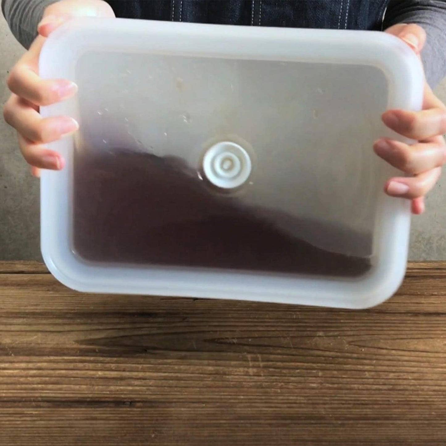 Smaltovaná vakuová dóza na potraviny | XL| 1,85 l | 23,5 x 17,5 x 7 cm | uchová potraviny čerstvé mnohem déle | chrání potraviny před napadením bakteriemi a plísněmi | bez vakuové pumpy Boxy na potraviny Naty Shop