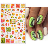 JMEOWIO Samolepka na nehty Sommer Frucht 9 Blatt Samolepka na nehty Selbtklebend Nagelaufkleber Zitronen Dekoration Nageldesign Zubehör