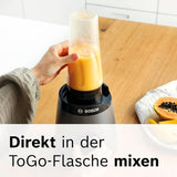 Bosch Standmixer Vitapower Serie 4 MMB6177S, Edelstahl-Klingen Made in Germany, 1,5L Thermosafe Glasbehälter, 0,6L To-Go-Flasche, Stopfer, Universalzerkleinerer, 30 000 U/Min, 1200 W, Silver Kitchen Naty Shop