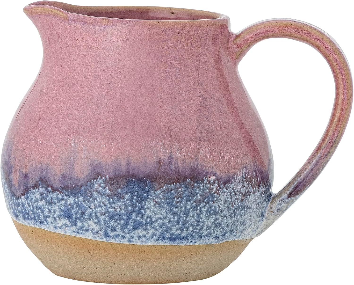 Kameninový hrnek na mléko Bloomingville Paula - dekorativní design, ideální na snídaňový stůl, s přírodní texturou, 435 ml (růžový)