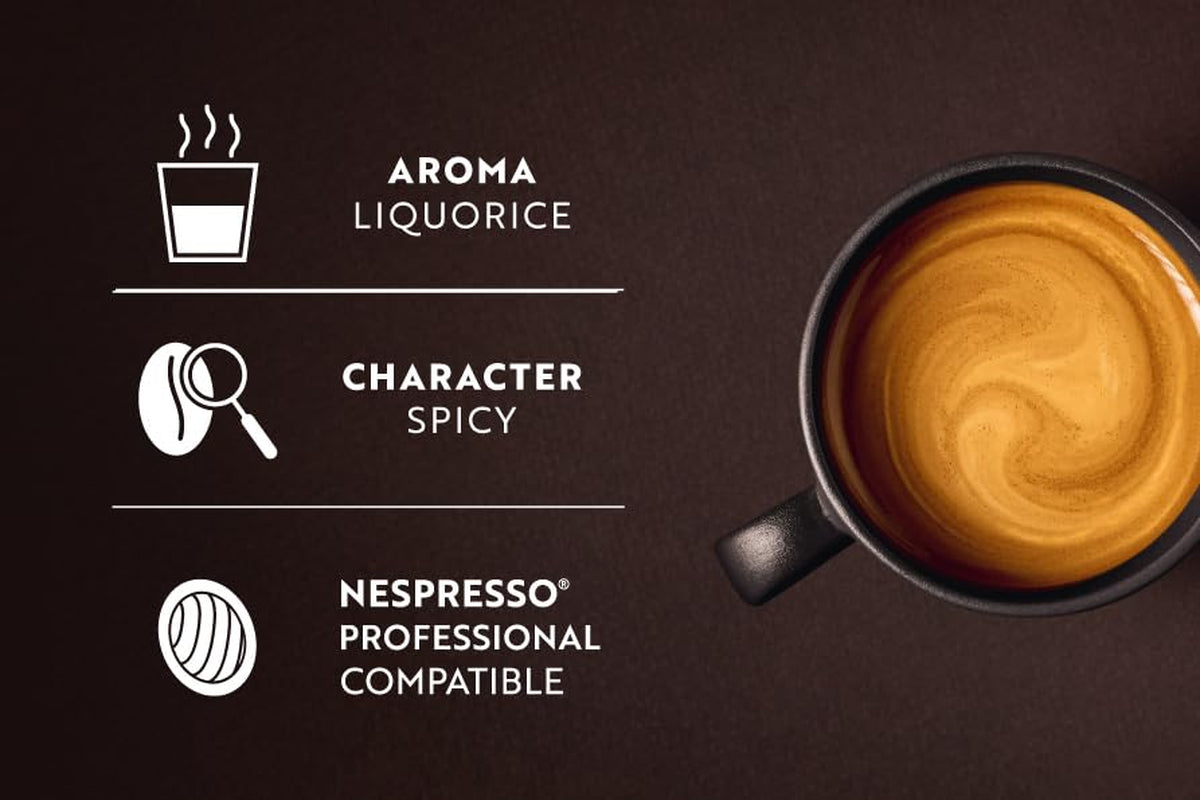 Café Royal Professional Pads, Lungo Forte, 50 Nespresso (R) Professional kompatibilní podložky pro kancelář a gastronomii, Rainforest Alliance zertifiziert, 100 Prozent Arabica Kaffee, Intensität 8