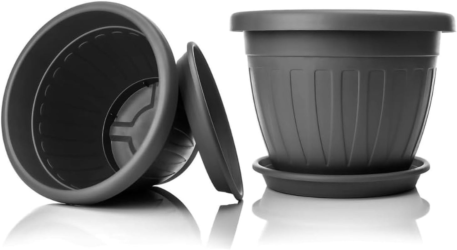 Malý hrnec s talířem - 17 cm hrnec s talířem | Praktický a lehký design | Ideální pro rostliny, řízky nebo rané výhonky 17 cm