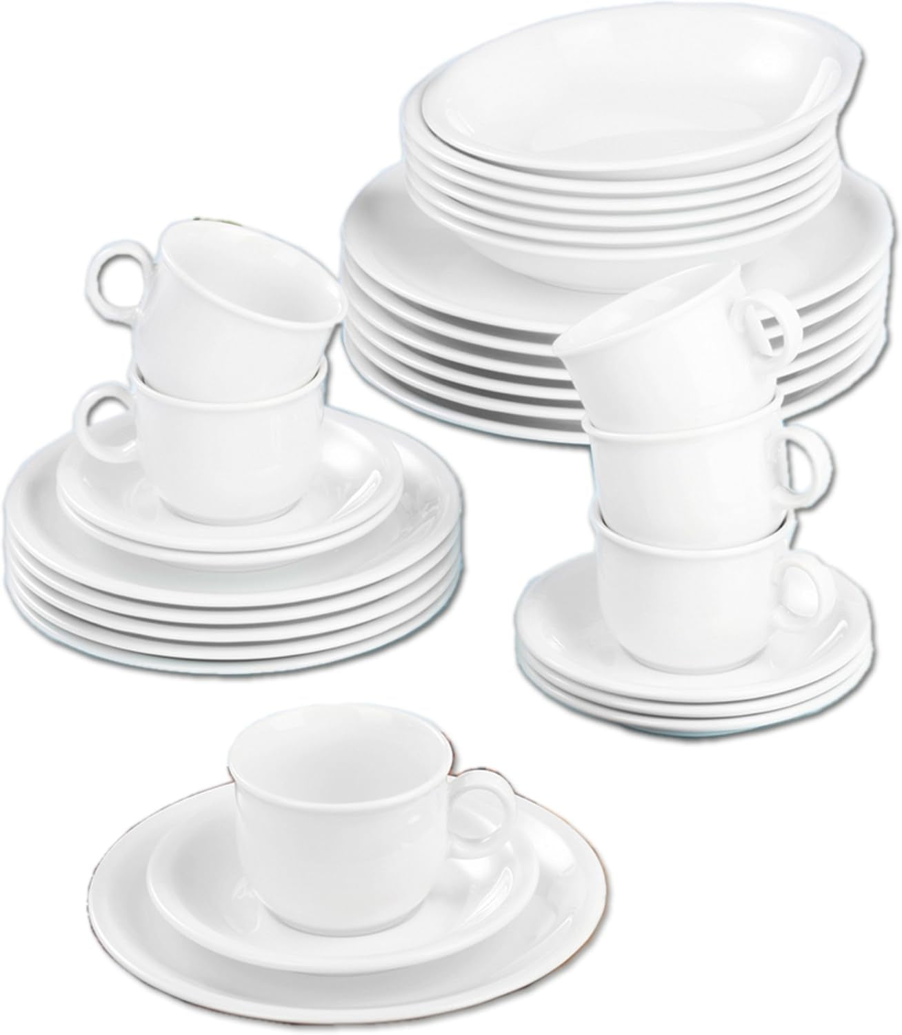 Seltmann Weiden 001.716175 Compact White 30dílná sada jídelního nádobí, bílá/jednoduchá