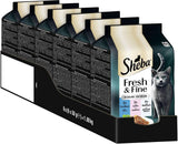 Sheba Portion Pouches Mokré krmivo pro kočky, Multipack Fresh & Fine v želé s MSC tuňákem a lososem, 6x6x50g - Zdravá jídla pro kočky s želé