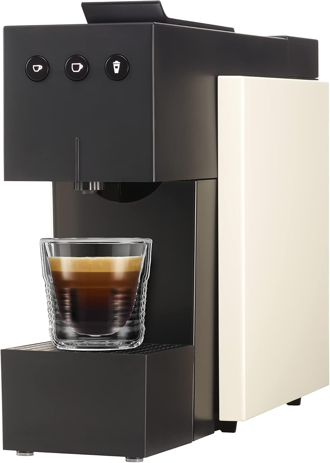 Espresso kávovar s kapslemi K-FEE SQUARE na kávu, čaj a kakao | Kompaktní espresso | Rychlý ohřev | Nádrž na vodu 0,8 l | 19 barů | Klavírní černá